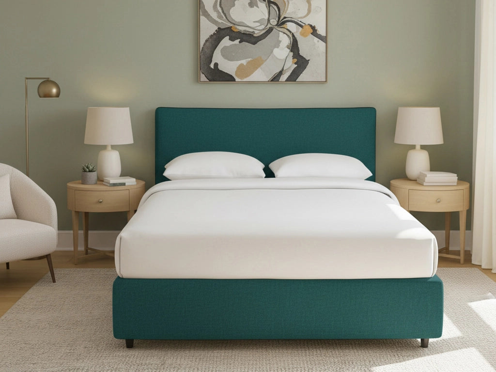 Louth, Letto Singolo Sfoderabile Made in Italy, Verde Petrolio