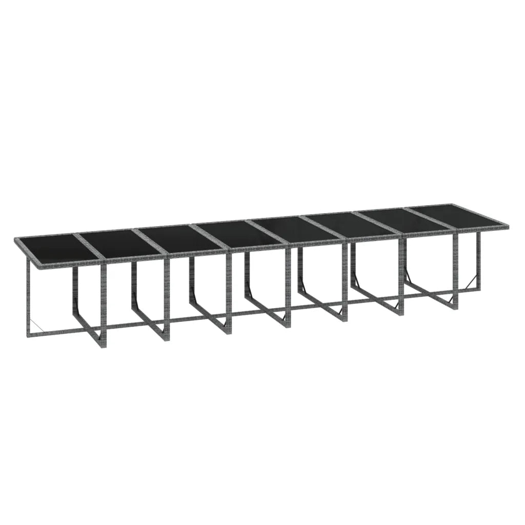 Set da Pranzo per Giardino 21pz con Cuscini Polyrattan Grigio cod mxl 36004