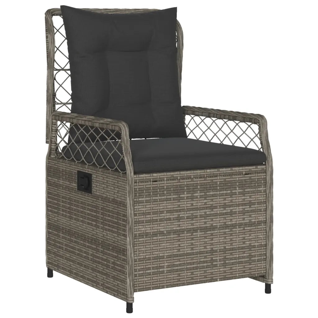 Set da Pranzo da Giardino 5 pz con Cuscini in Polyrattan Grigio 3262995