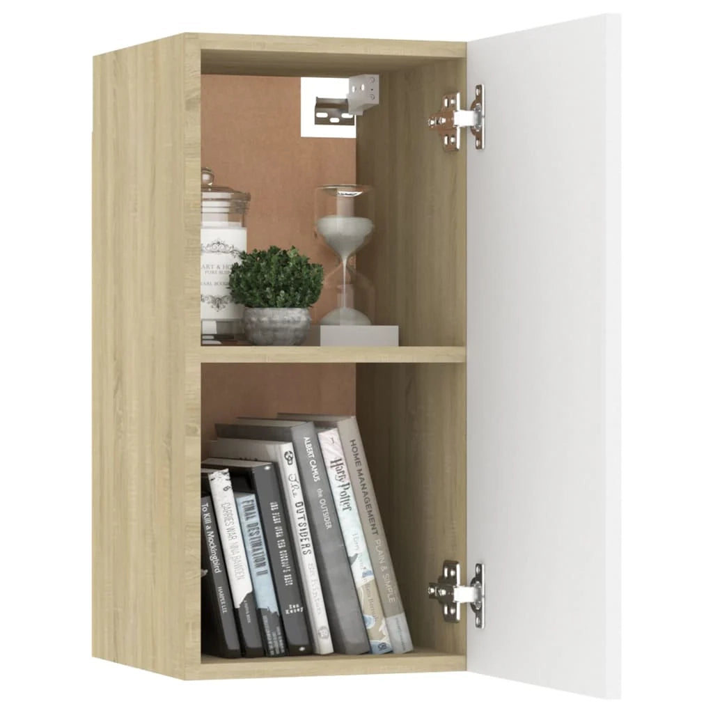 Mobile TV multimediale mensola TV credenza mobile TV sala da pranzo soggiorno camera da letto rovere Sonoma 30,5 x 30 x 60 cm legno ingegnerizzato bianco 02_0027607