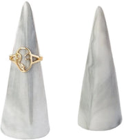 Ringhouder in stile moderne per notte, torre ceramica decorativa per gioielli in stile marmero, set da 2 pezzi