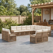 Set Divano da Giardino 12 pz Beige e Bianco Crema polyrattan 3435006