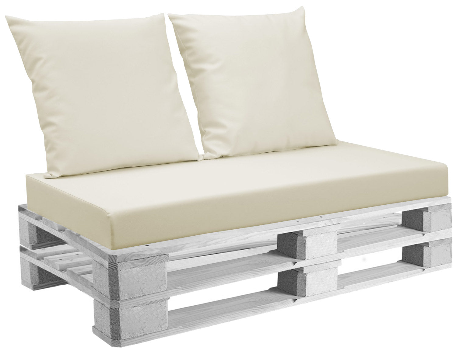 Cuscini per Pallet 120x80 cm Seduta e Schienale in Similpelle Mariotti Belem Beige