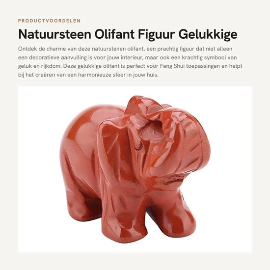 Figurina di pietra naturale - Olifante felice - Decorazione Feng Shui per fortuna e ricchezza - 3,8 cm - Regalo per la fortuna