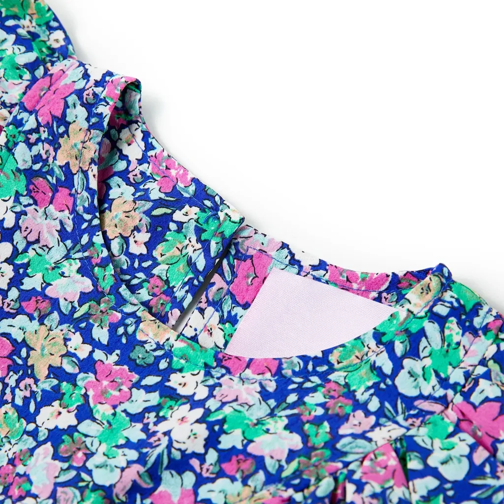 Abito da Bambina con Maniche a Volant Blu Cobalto 92 CFW2976354
