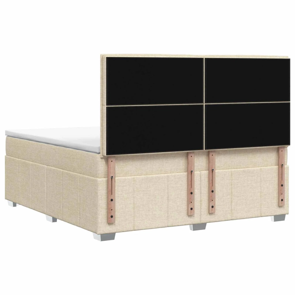 Letto box spring con materasso Crema 140 x 200 cm Tessuto 3454153