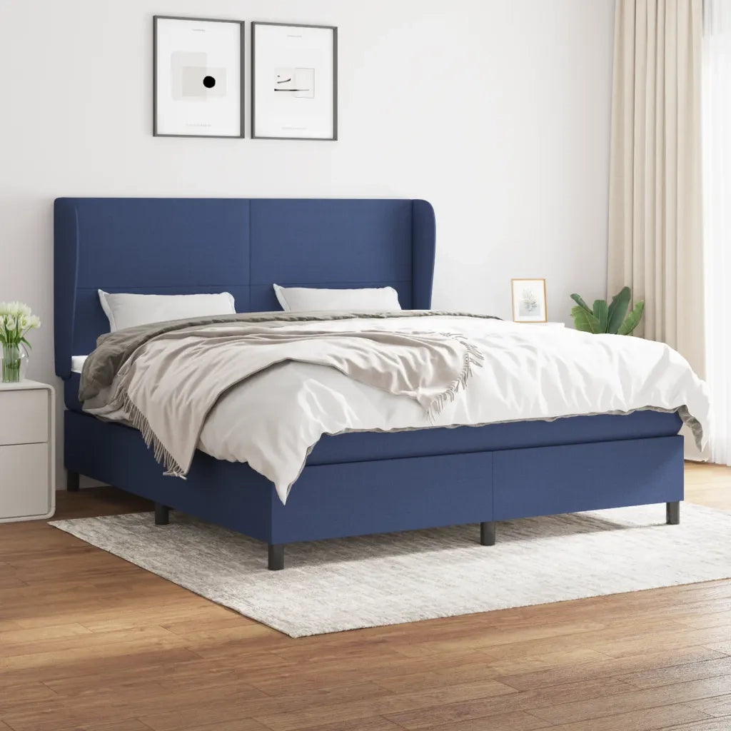 Giroletto a Molle con Materasso Blu 180x200 cm in Tessuto 3127827