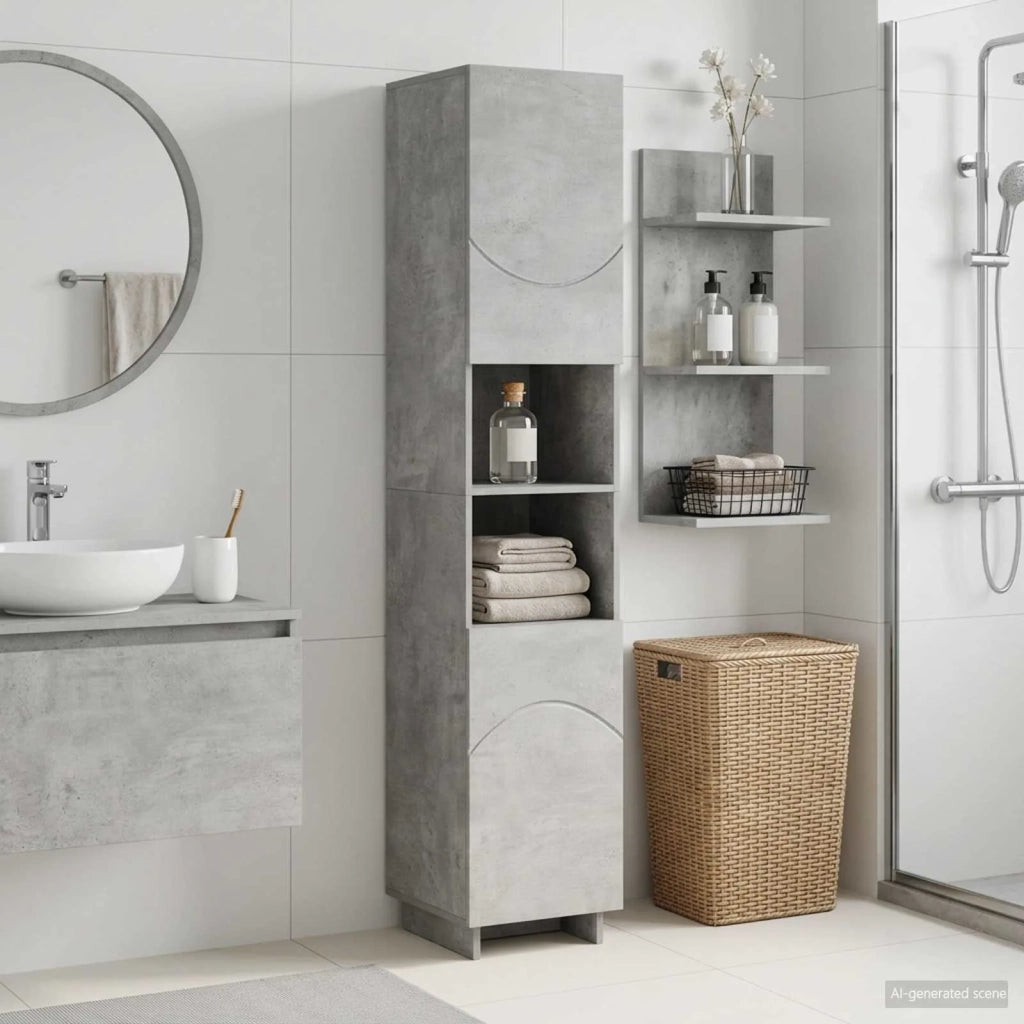 Mobile da bagno Grigio Cemento 36.5 x 38 x 180 cm 8011597