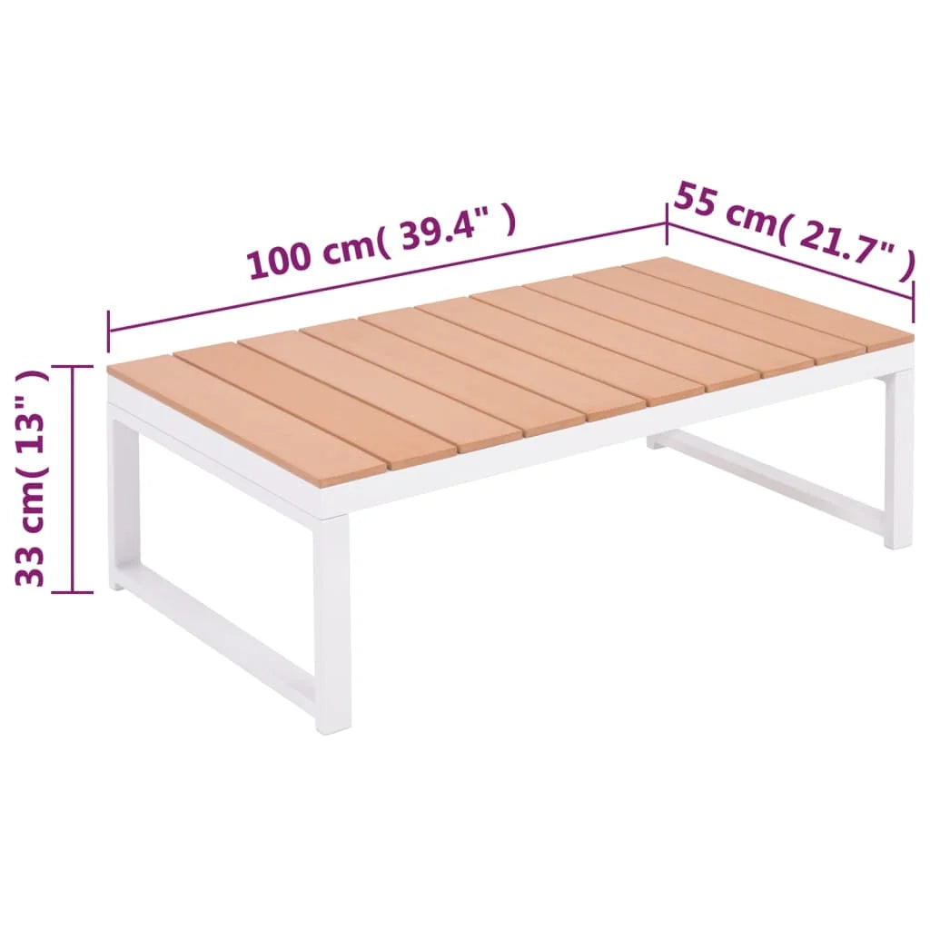 Set di mobili da giardino per esterni 4 pezzi con cuscini alluminio e WPC 02_0016077
