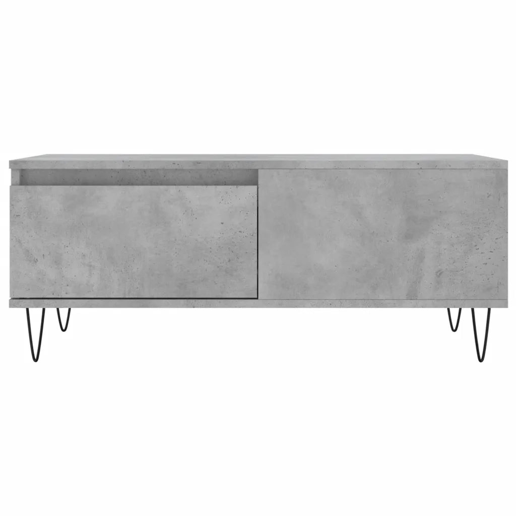 Tavolino Salotto Grigio Cemento 90x50x36,5 cm Legno Multistrato 830808