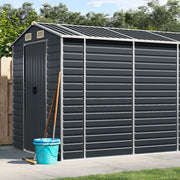 Capanno da Giardino Antracite 191x640x198 cm in Acciaio Zincatocod mxl 74486