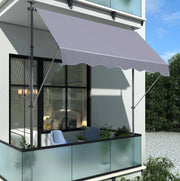 Tenda da sole a braccio per balcone 200 x 150 cm; regolabile in altezza e inclinazione; grigio scuro