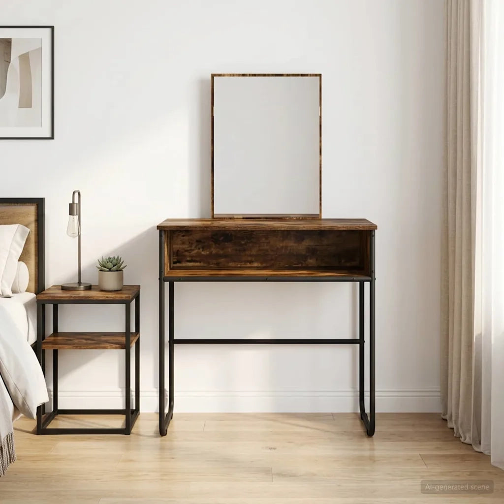 Tavolo da Trucco con lo scaffale Rovere Fumo 81 x 40 x 131 cm 8007691