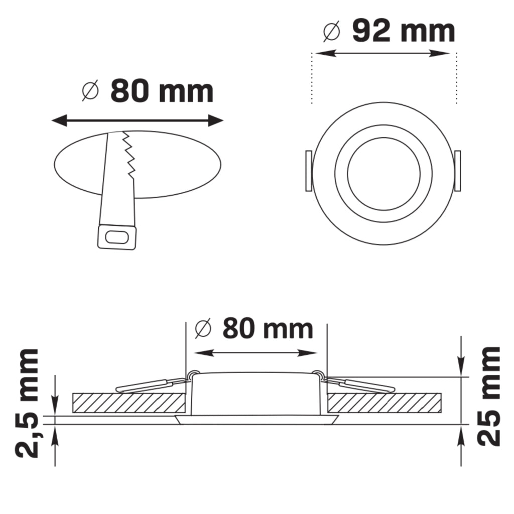 Faretto incasso rotondo bianco GU10 Polux FALCO 323682