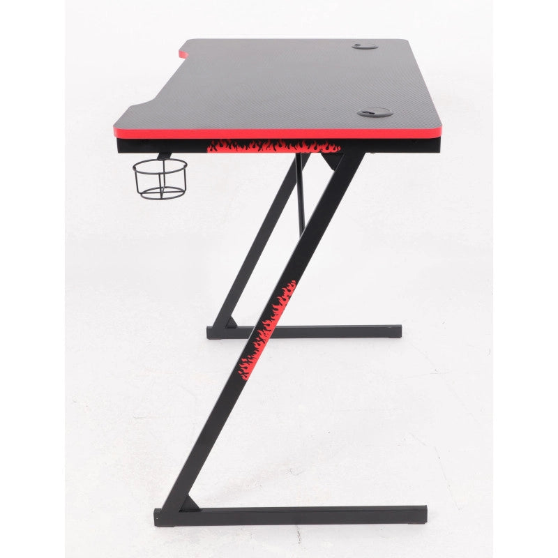 Scrivania Gaming Flame Nera/rossa 80x50x75