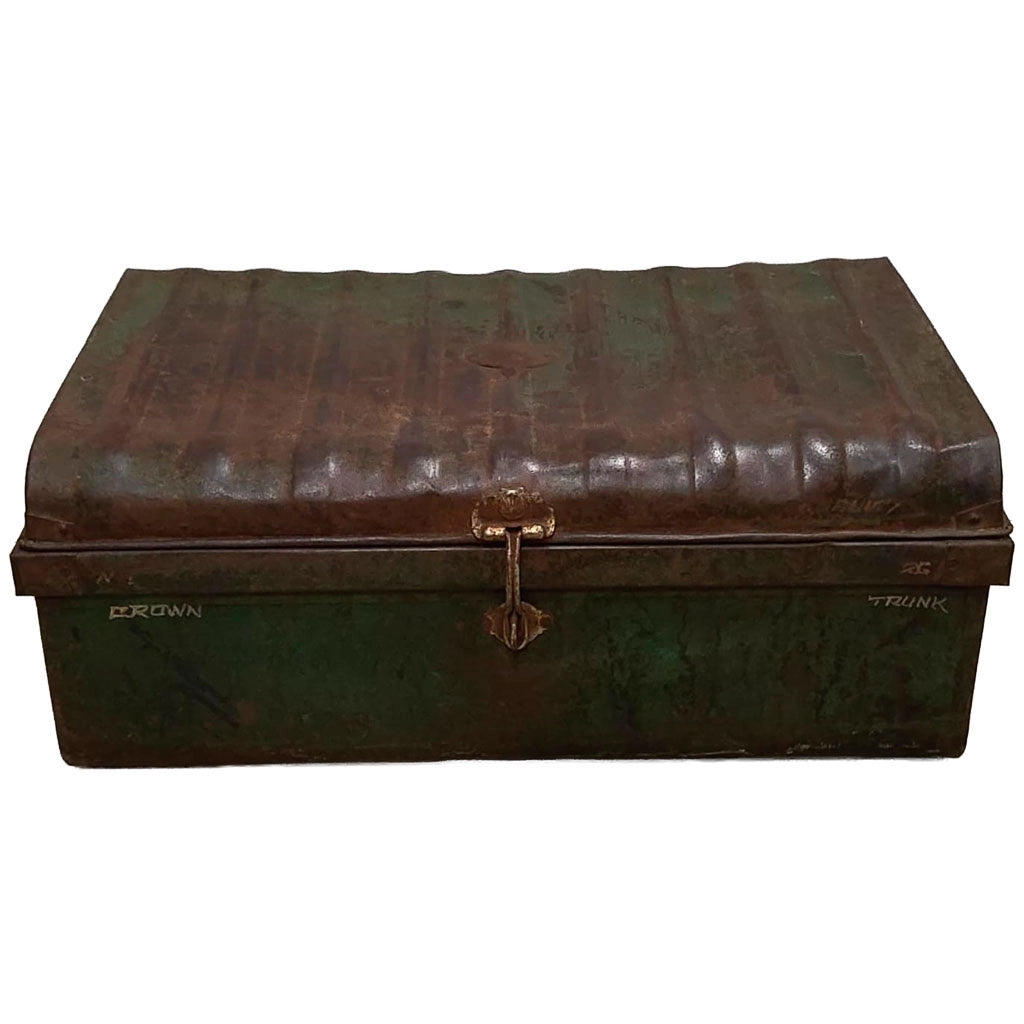 Valigia artigianale in metallo, 67x37x25h cm