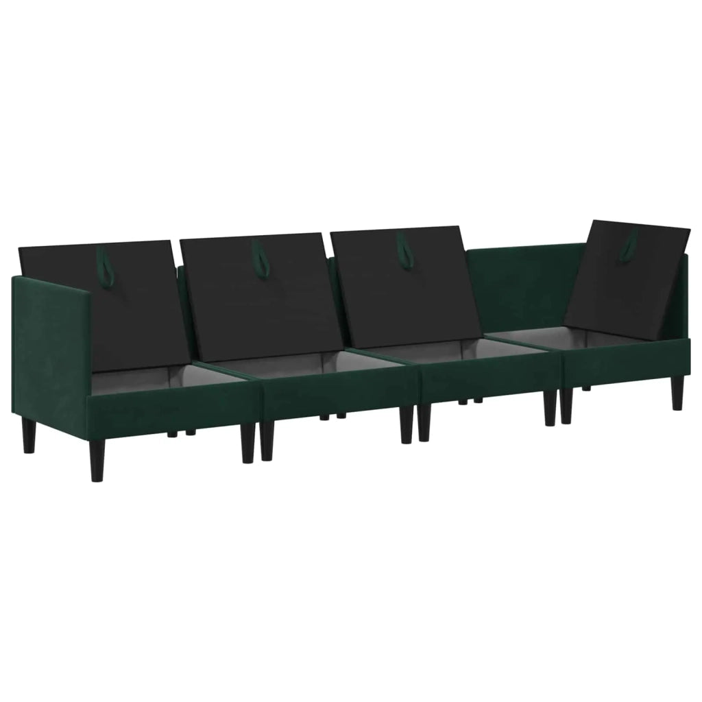Set di mobili per il soggiorno 4 pcs Verde Scuro Velluto 3413739