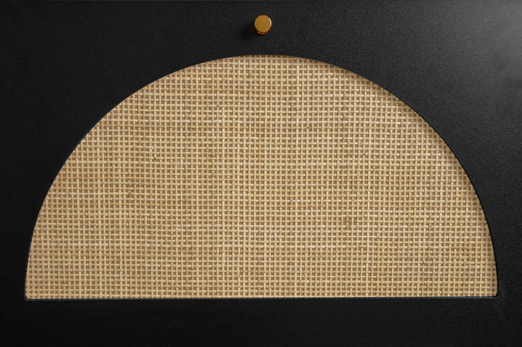 Scarpiera 2 Ante e Cassetto ¨C Xylo ¨C Nero, Effetto Rattan, 60 cm