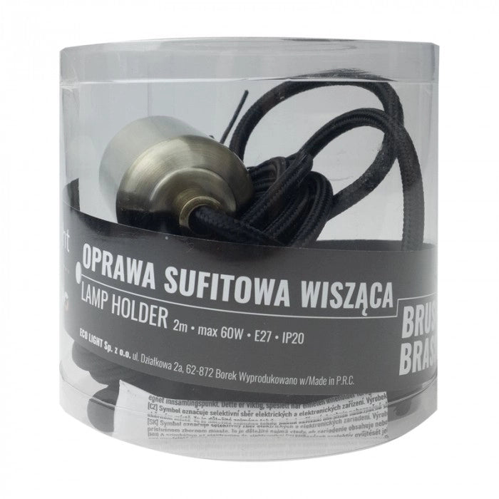 Lampada sospesa retro 1xE27 ottone nero Eco Light