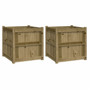 2 pz Fioriere | Cassetta per fiori | Vaso da Giardino in Legno di Pino Impregnato