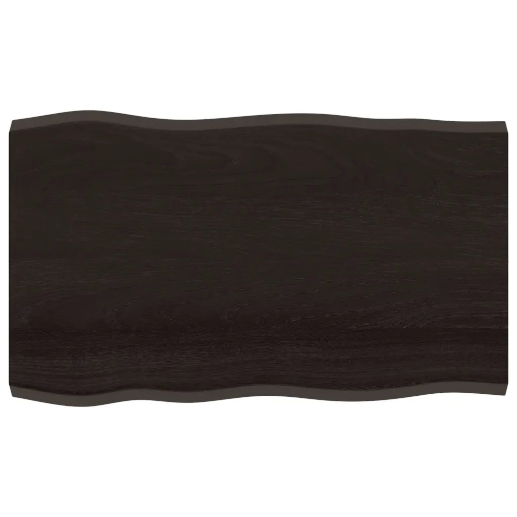 Piano Tavolo Marrone Scuro 100x60x(2-4)cm Rovere Non Trattato 364020