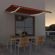 Tenda Automatica Sensore Vento e LED 400x300 cm Arancio Marrone 3068915
