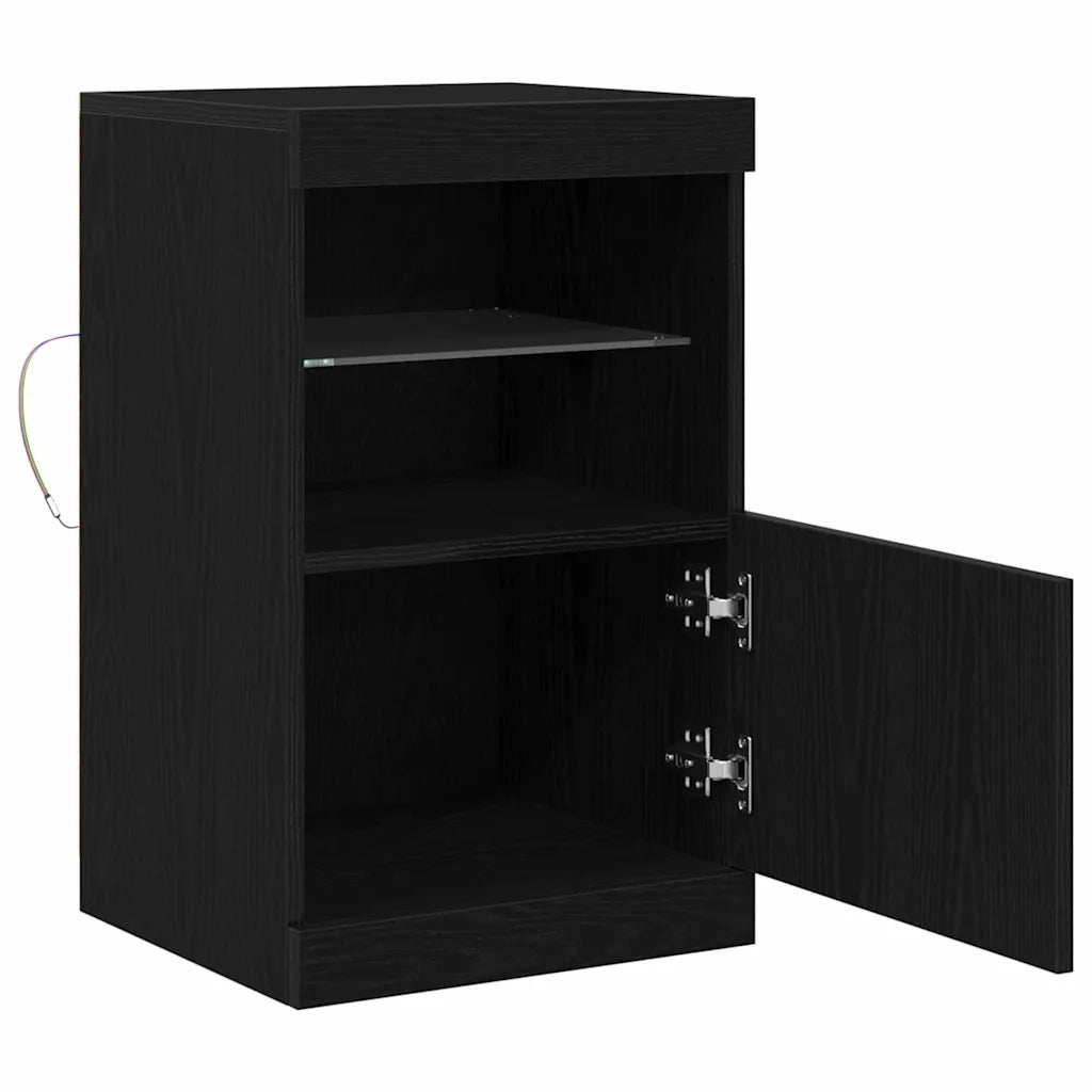 Credenza | Madia LED Rovere Nero 41 x 37 x 67 cm Legno multistrato