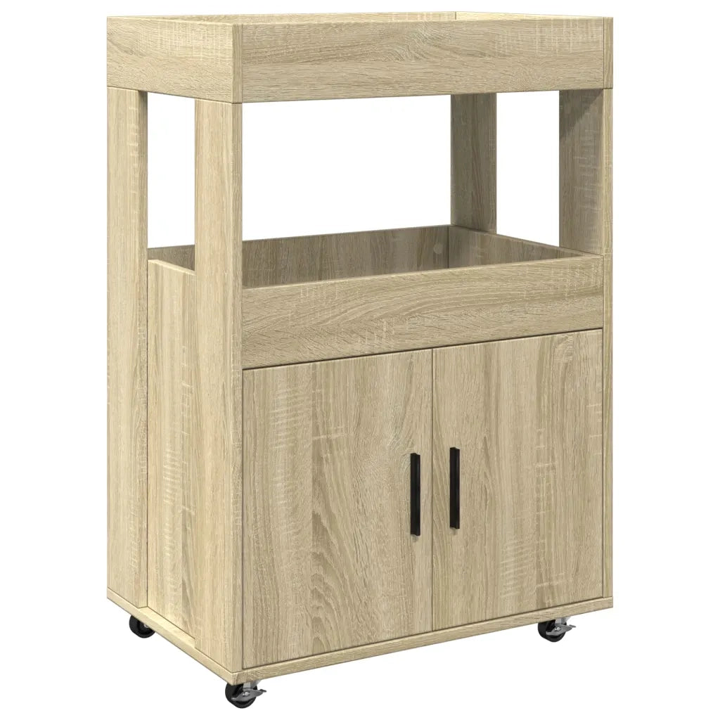 Carrello Bar Rovere Sonoma 60x39,5x89 cm in Legno Multistrato 848271