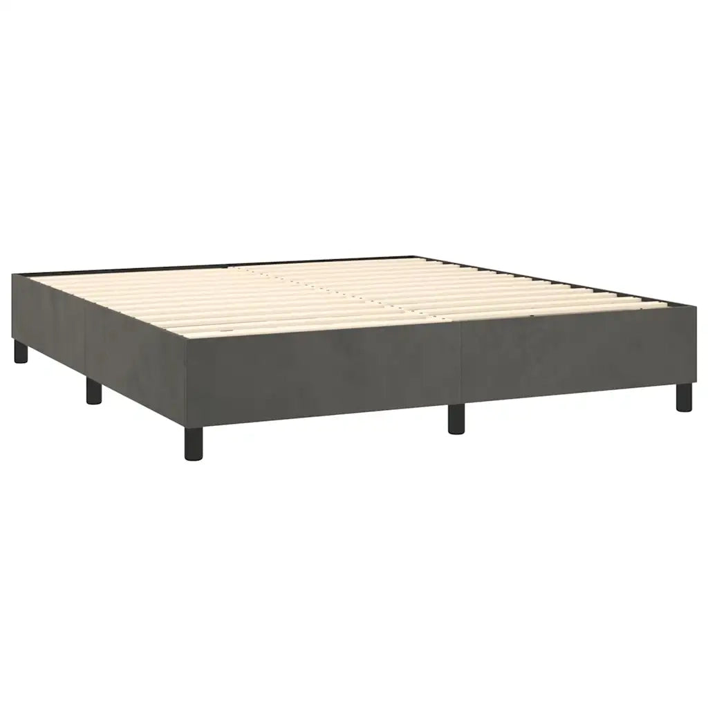 Giroletto a Molle con Materasso Grigio Scuro 180x200 cm Velluto 3132814