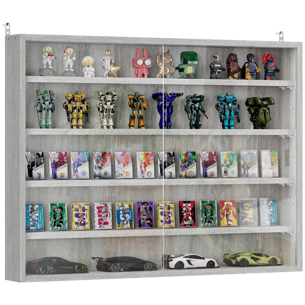 Libreria a muro con ante ¨C zephmum ¨C grigio 80x60x9.5 cm