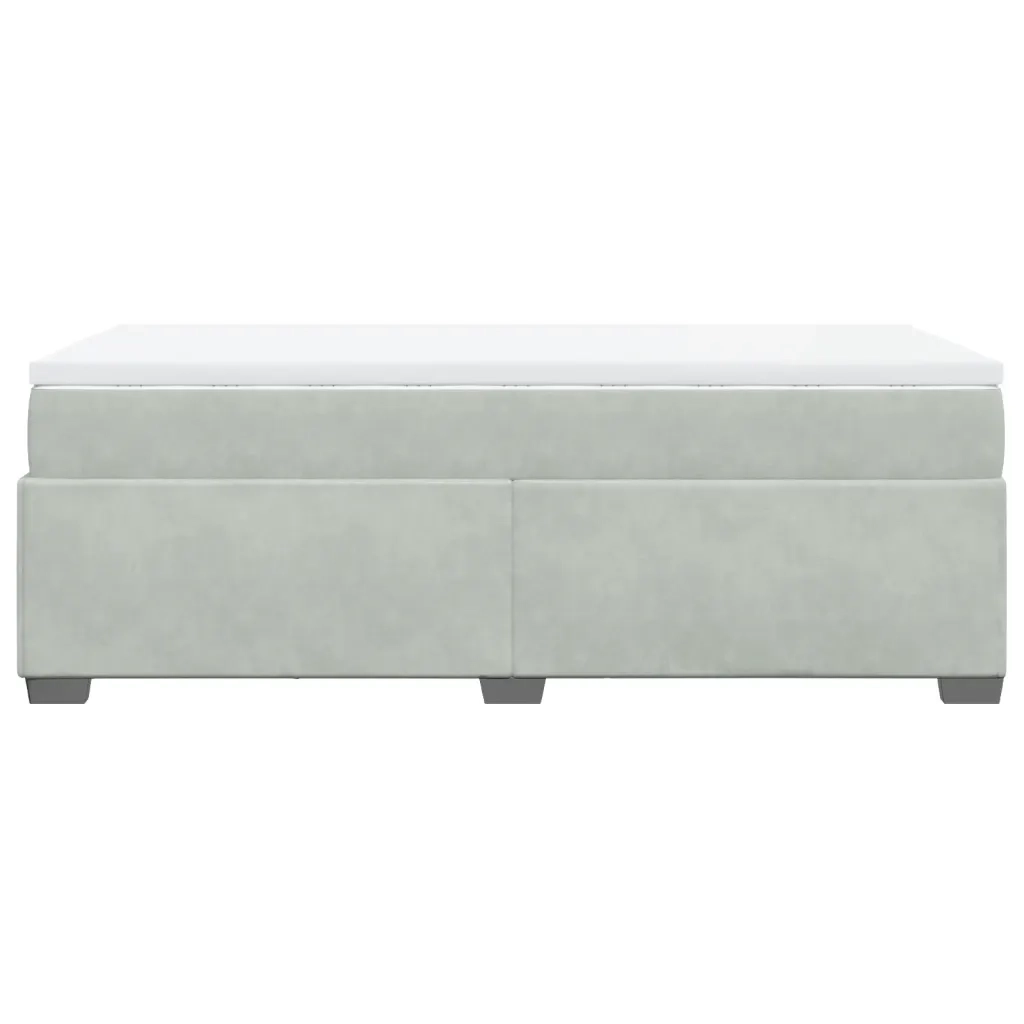 Giroletto a Molle con Materasso Grigio Chiaro 90x200 cm Velluto 3285257