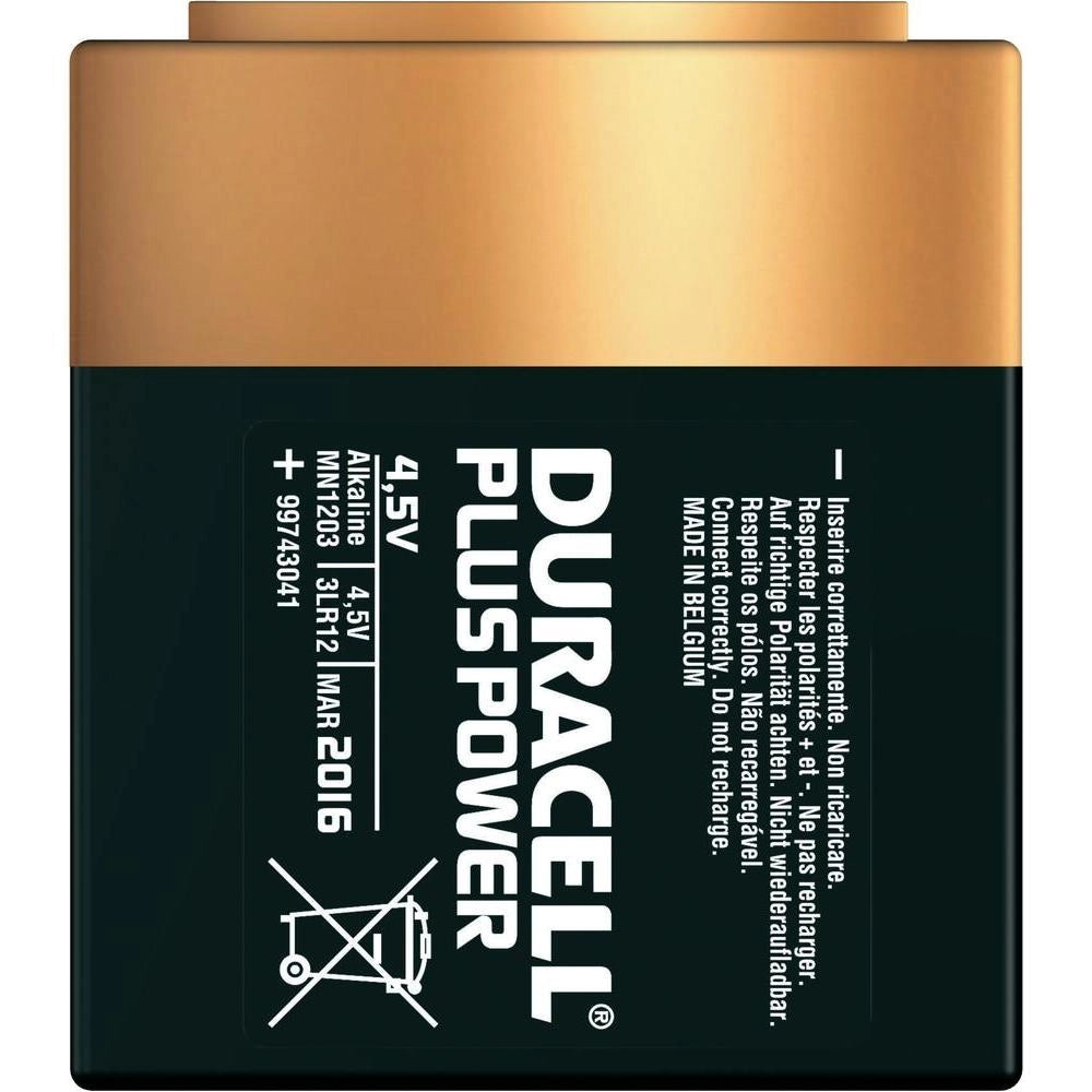 Blister 1 batteria 4,5V piatta DURACELL plus alcalina 3LR12