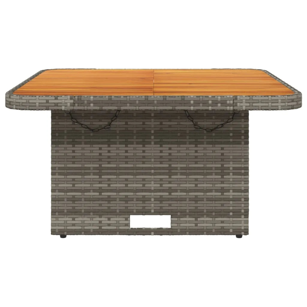 Tavolo Giardino Grigio 80x80x71 cm in Polyrattan e Legno Acacia 368270