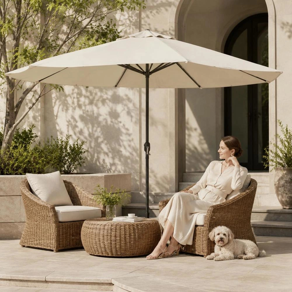 Parasol With Metal Pole 390 Cm Black