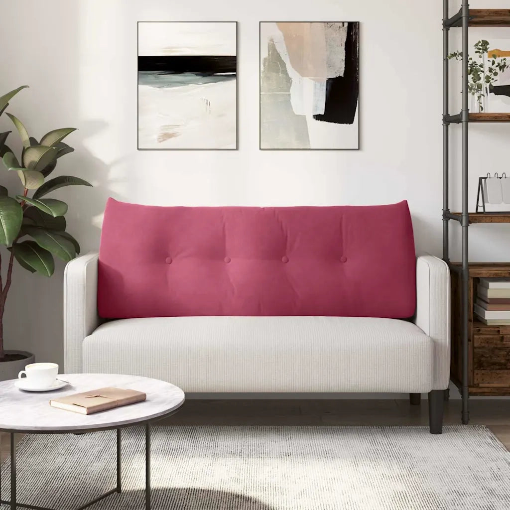 Cuscino per Schiena Rosso Vino 120 x 24 x 50 cm Velluto