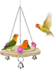 Nido per uccelli, casa di cotone per uccelli, nido per uccelli, giocattolo per uccelli pappagallo, nido oscillante a mano con 3 campane metalliche, gabbia per pappagallo, box di cova per parrocchetto valpocchiello.