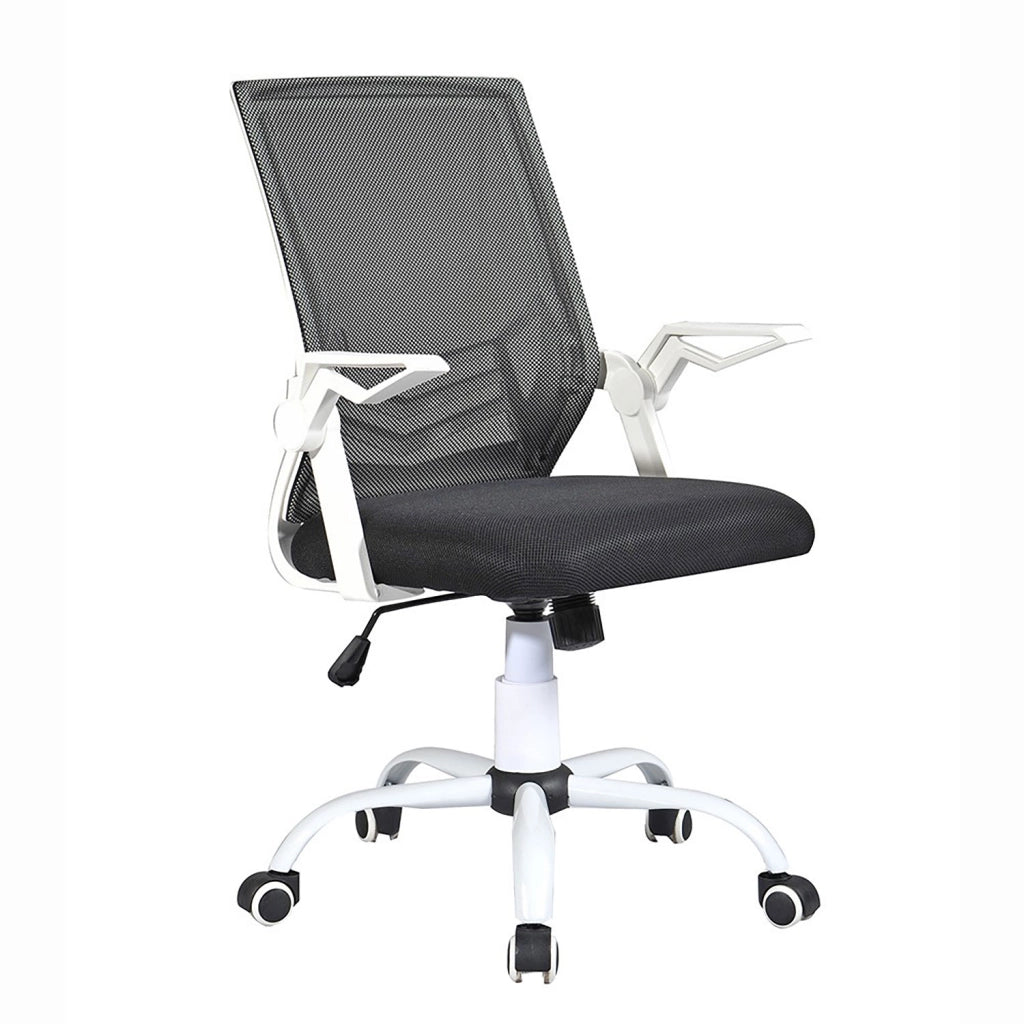 Sedia Operativa da Ufficio 62x54x94-104 cm Providence Schienale in Rete Bianco e Nero