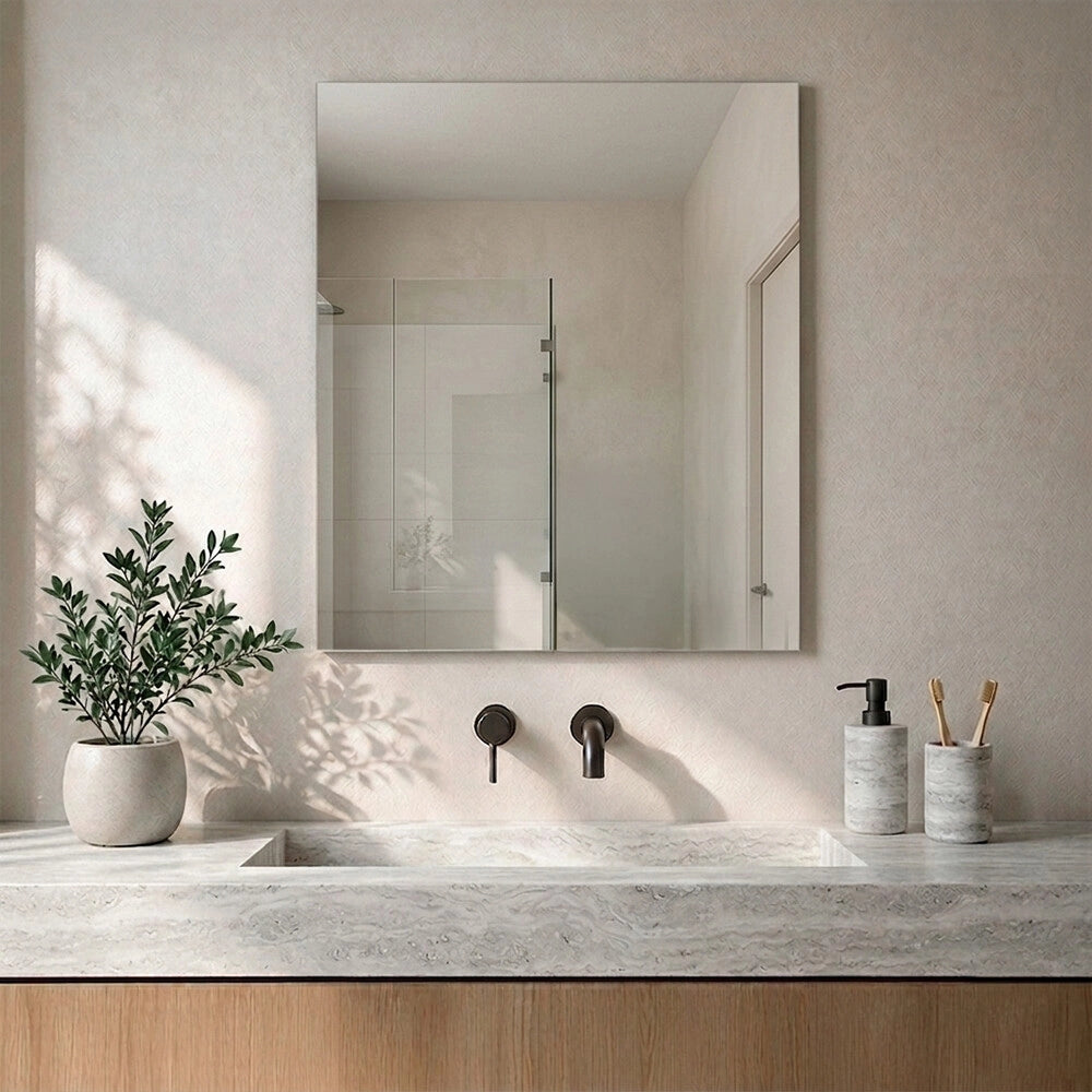 Specchio bagno 60x70 cm reversibile a filo lucido