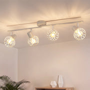 ZMH Faretto da soffitto 4 Luci Grigio E14 Metall Orientabile Moderni per Soggiorno Cucina Corridoio Senza Lampadina