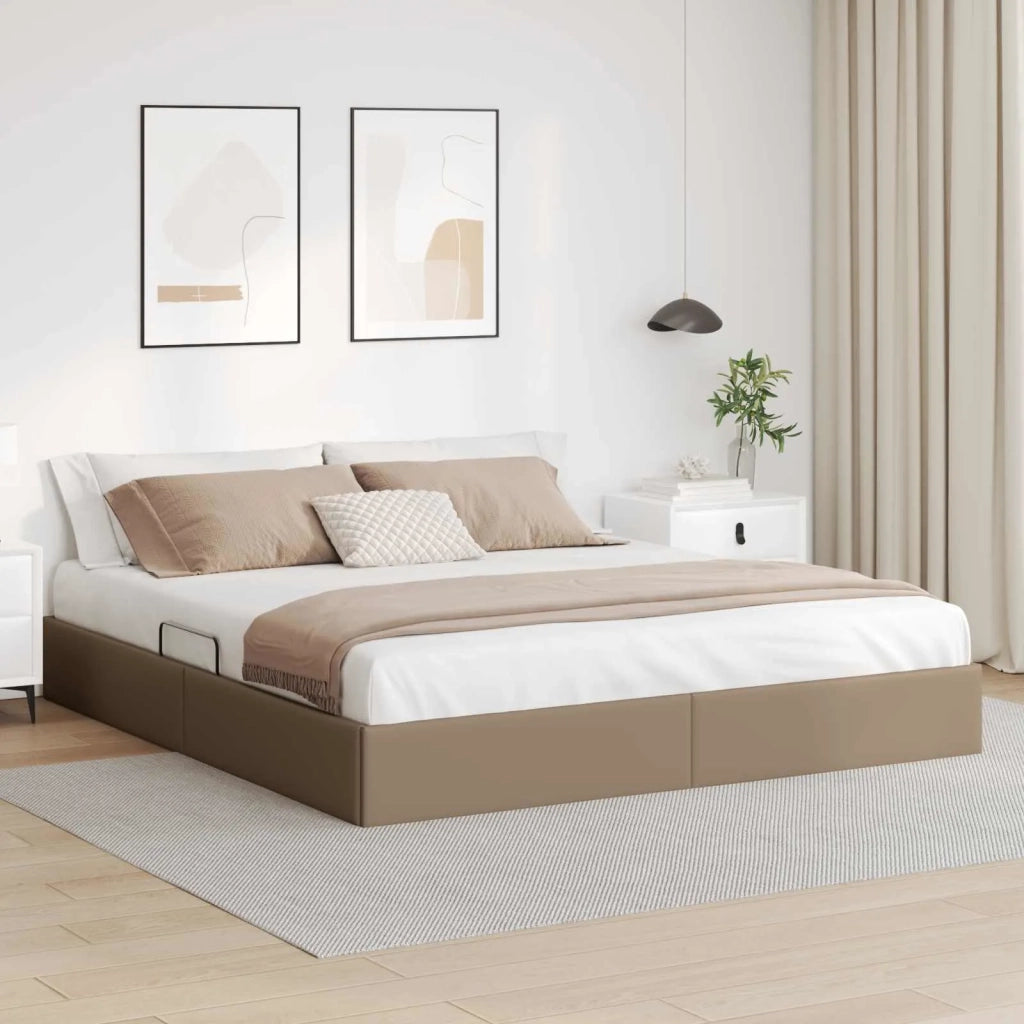 Letto ottomano Cappuccino 180 x 200 cm Pelle Sintetica 3442785