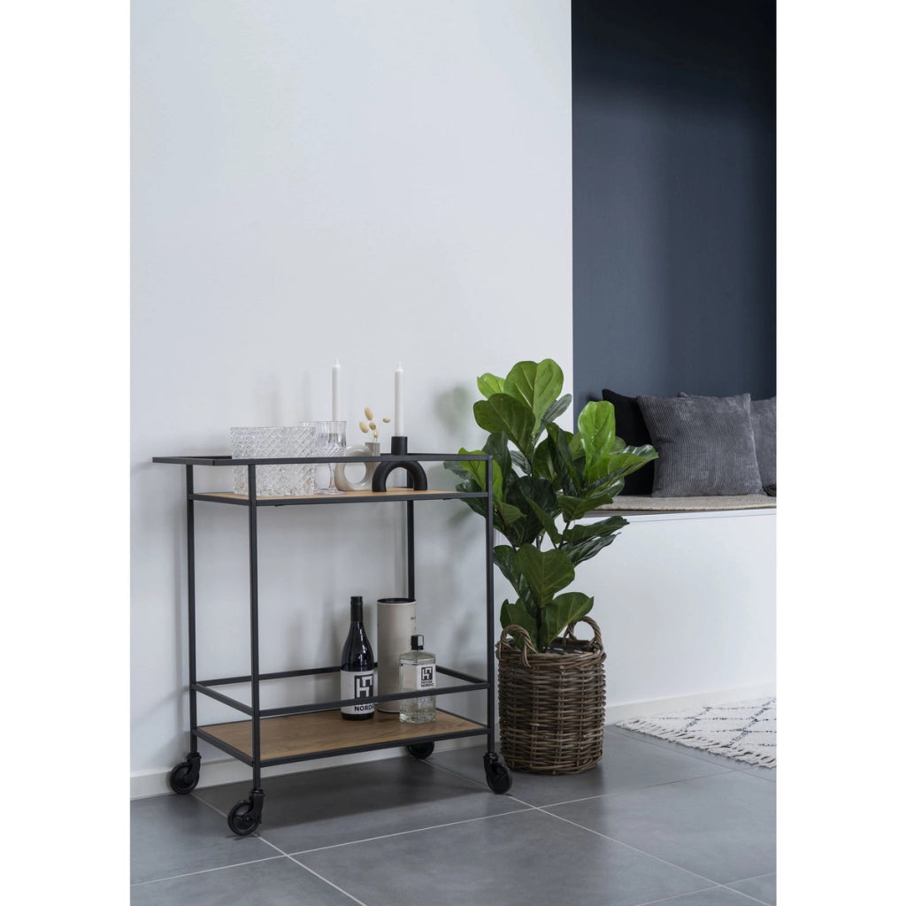 Carrello Vita, Marrone, Metallo, 68x40x79 cm