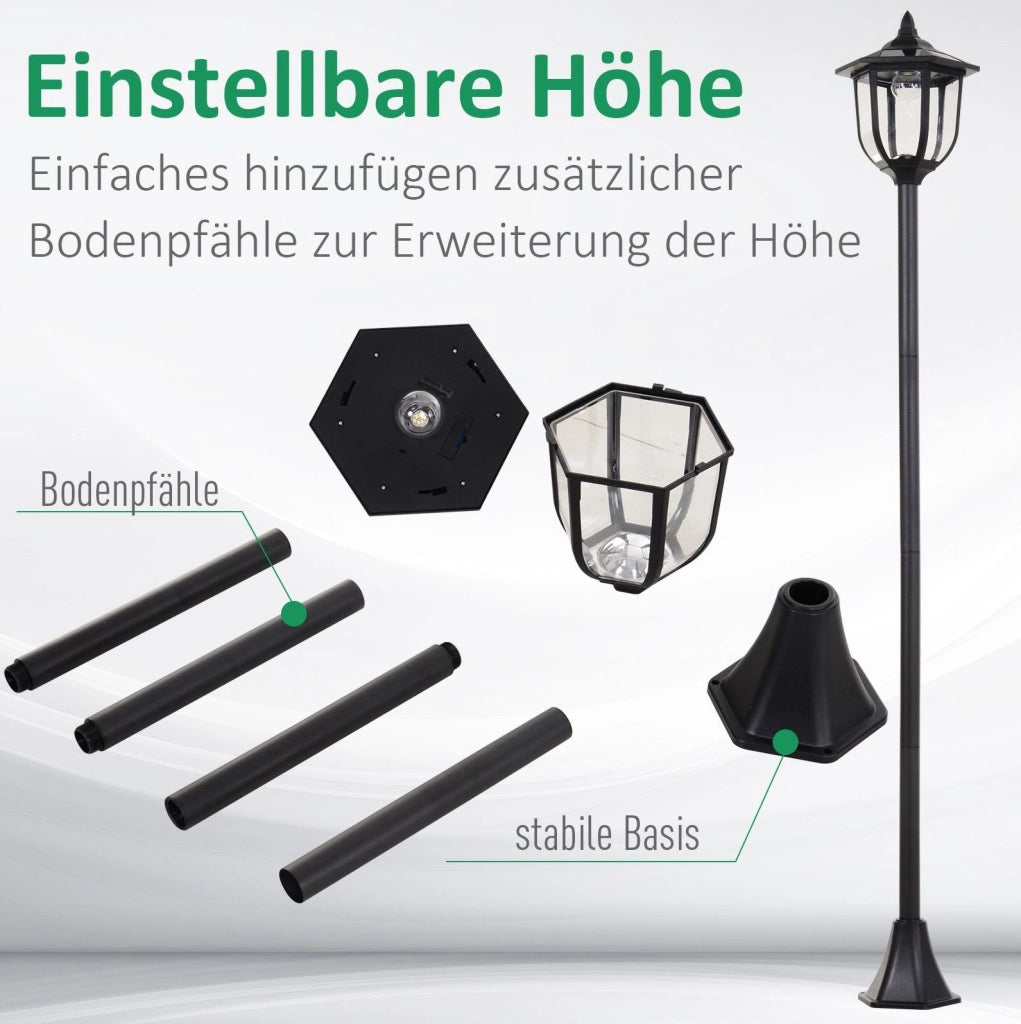 Lampada solare LED da esterno con 6 LED e luce a fiamma