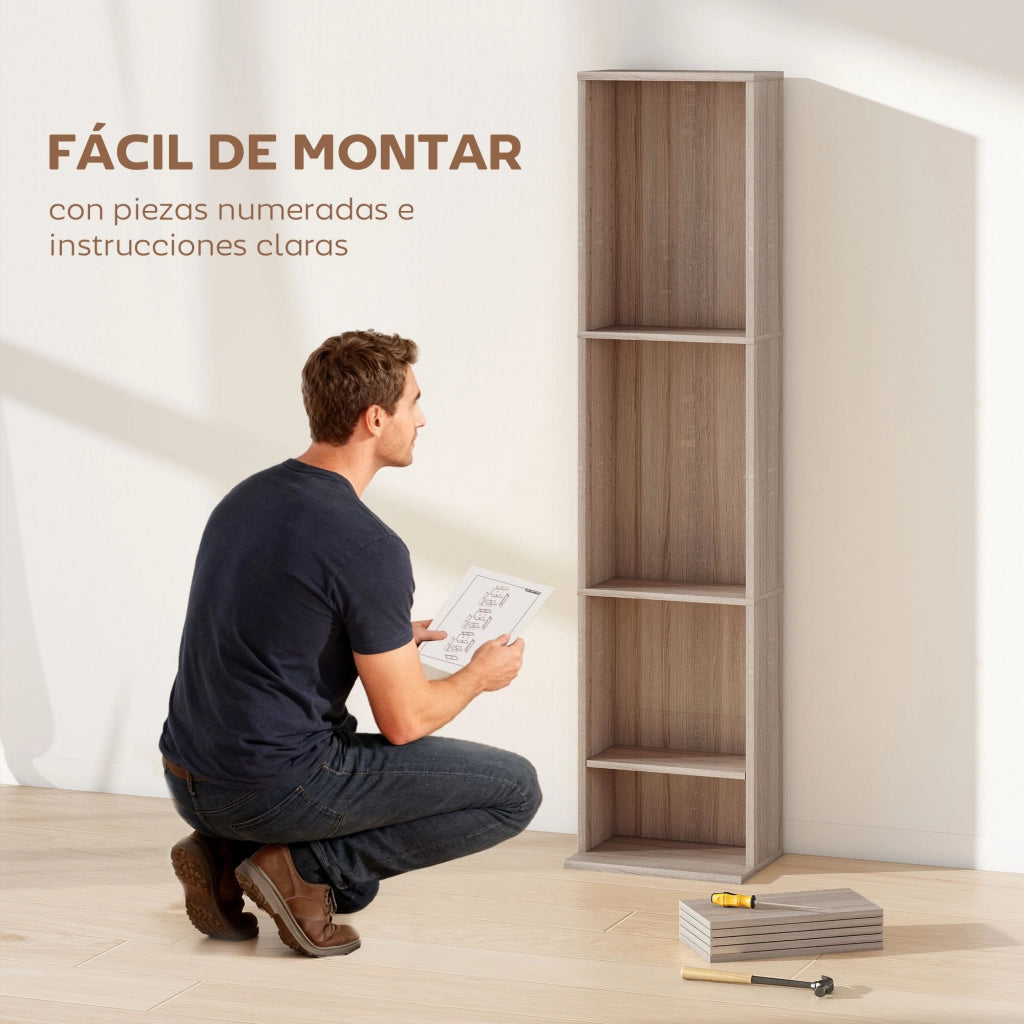 Libreria per CD DVD ¨C Xylo ¨C legno naturale, 260 CD, 33x24x140 cm