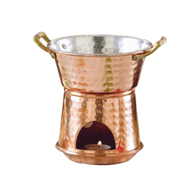 Cu Artigiana Fornellino Bagna Cauda Rame Cm 14 H 17 L 0,8