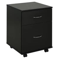 Cassettiera a Rotelle da Ufficio Salvaspazio in Legno, 41x39x58cm, Nero