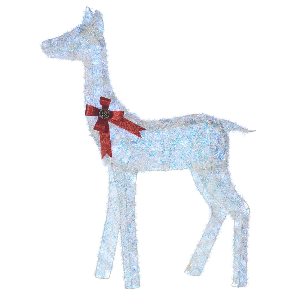 Decorazione natalizia da esterno a LED Renna 110 cm Decorazione natalizia da giardino Illuminata Bianca