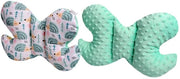 Supporto Cervicale per Bambini 100% cotone/Minky Supporto Cervicale per Bambini per auto, passeggino, viaggi, supporto per dormire, supporto per viaggio (orsetto argento con Minky argento)