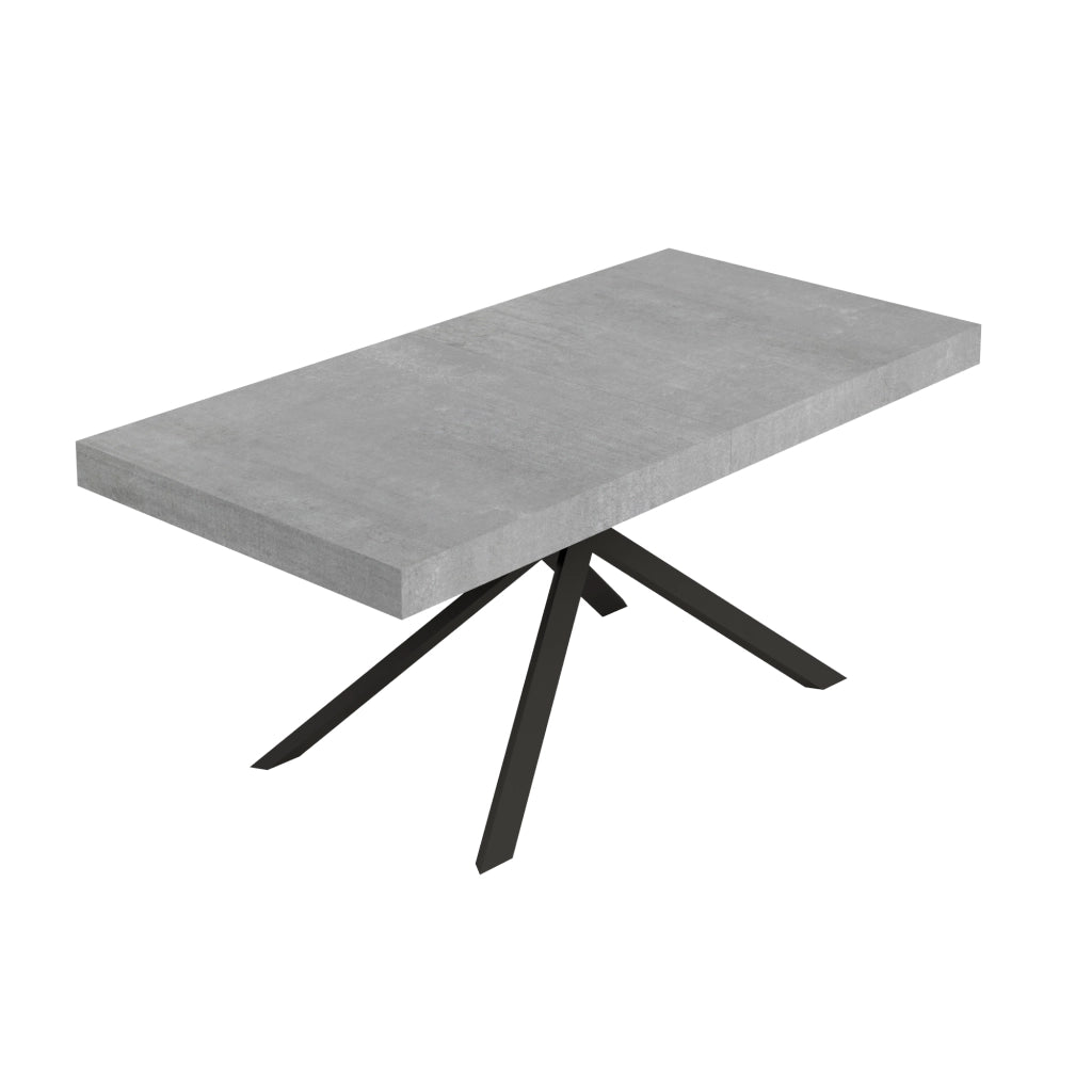 Tavolo Allungabile 200-460x90x77 cm Niket Cemento Gambe Antracite