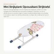 Tavolo da stirare Mini - Opvouabile - Risparmio di spazio - Per maniche/colli - Tela di cotone - Dimensioni 26,5 x 10,5 x 8,5 cm - Tavolino da stiratura