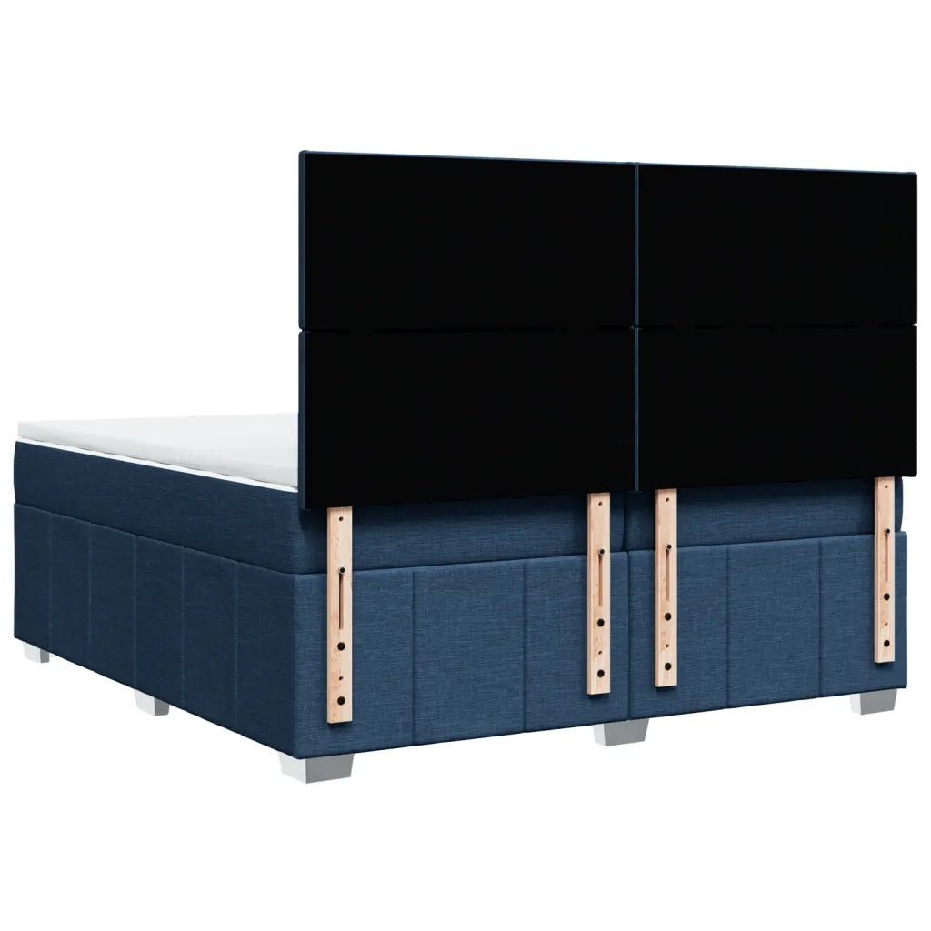 Giroletto a Molle con Materasso Blu 200x200 cm in Tessuto
